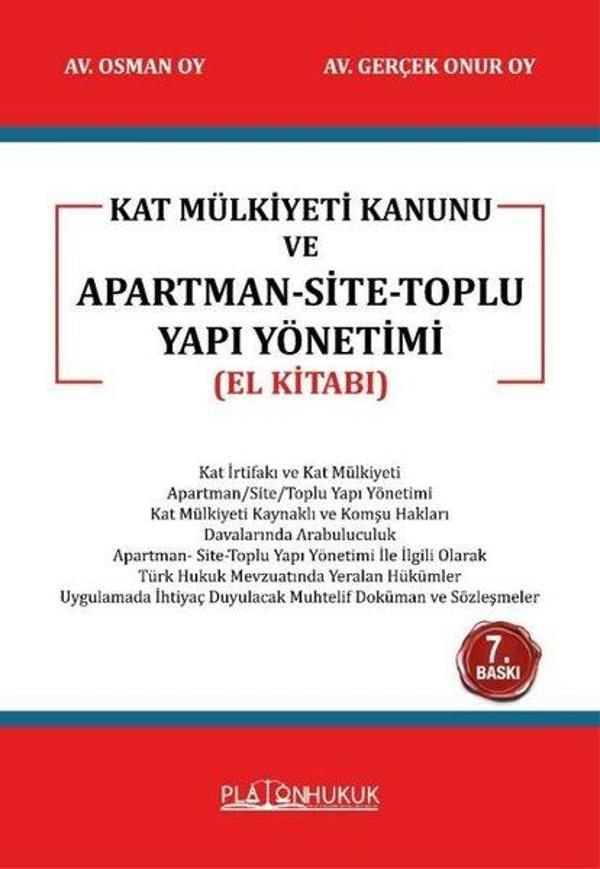 Kat Mülkiyeti Kanunu ve Apartman - Site - Toplu Yapı Yönetimi - El Kitabı - Platon Hukuk Yayınevi - Image 1