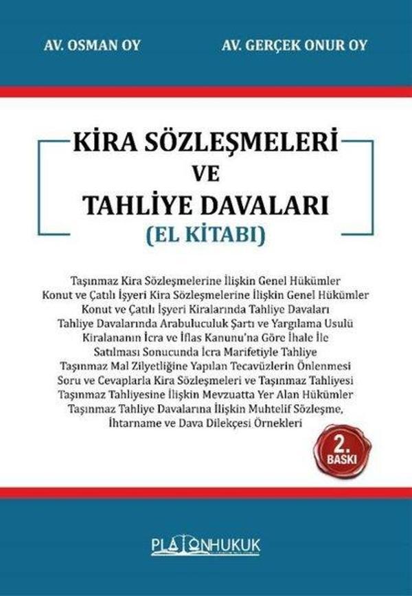 Kira Sözleşmeleri ve Tahliye Davaları - El Kitabı - Platon Hukuk Yayınevi - Image 1