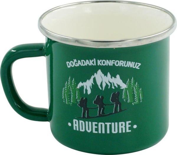 Orcamp Retro Emaye Kupa Bardak Yeşil Adventure 330 cc - Image 1