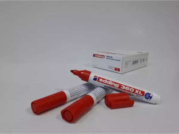 Edding Whiteboard Marker Silinebilir Beyaz Tahta Kalemi Kırmızı 10'lu Paket E-360XL - Image 1