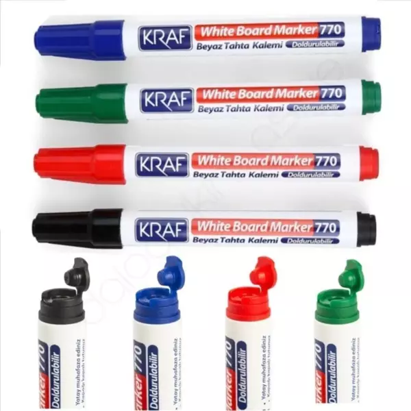 KRAF Beyaz Tahta Kalemi Doldurulabilir 770-4 4lü - Image 1