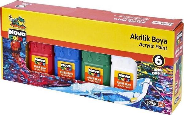 Nova Color Akrilik Boya Şişe 100 Gr 6lı - Image 1