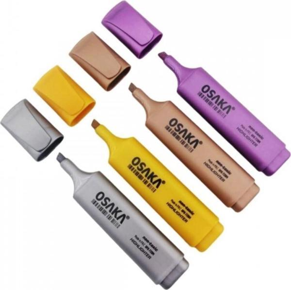 Osaka Metalik Fosforlu Kalem 4 Renk Karışık Set - Image 1