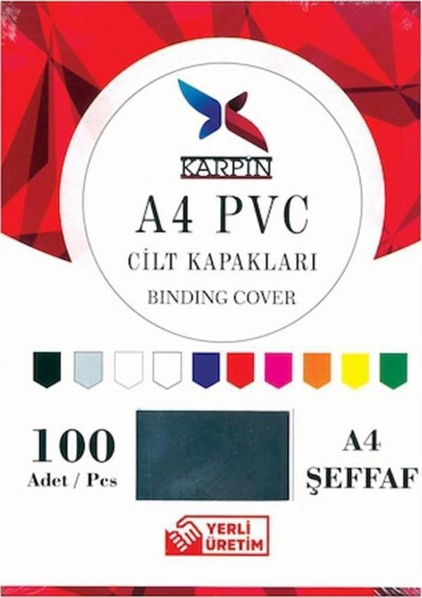 Safir Karpin A4 Pvc Cilt Kapağı Şeffaf 100Lü 6225 - Image 1