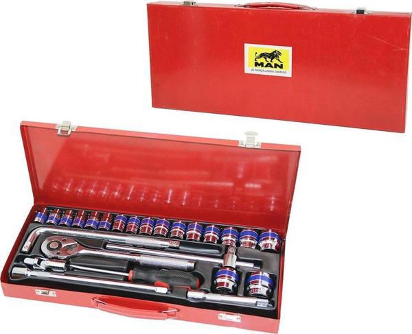 26PCS LOKMA SETİ 8--32MMCIRCIR - -T- - -L- - DÜZ KOLSOKET - ADAPTÖR - EVRENSEL BAĞLANTI - T.VİDAMETAL ÇANTALI (2818) - Image 1