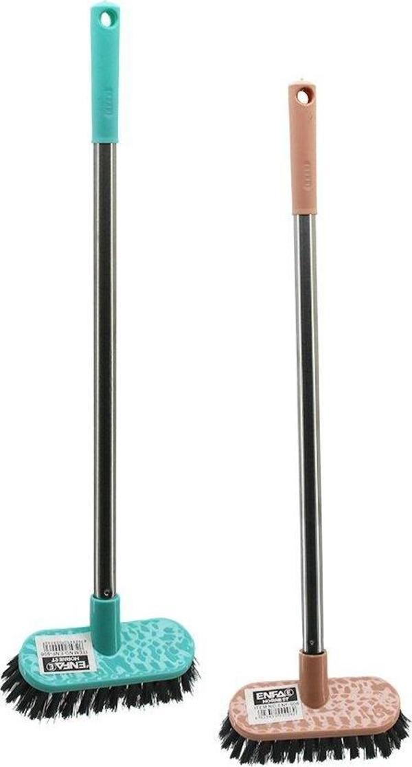 MİNİ TEMİZLİK FIRÇASI  ORTA SERT KILLAR   METAL SAPLI=40CM - 4.5X12.5CM (2818) - Image 1