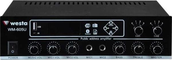 Westa WM-605U USB-Bluetooth 2 Bölgeli 2 Mikrofon Girişli 100 Watt Trafolu Anfi - Image 1