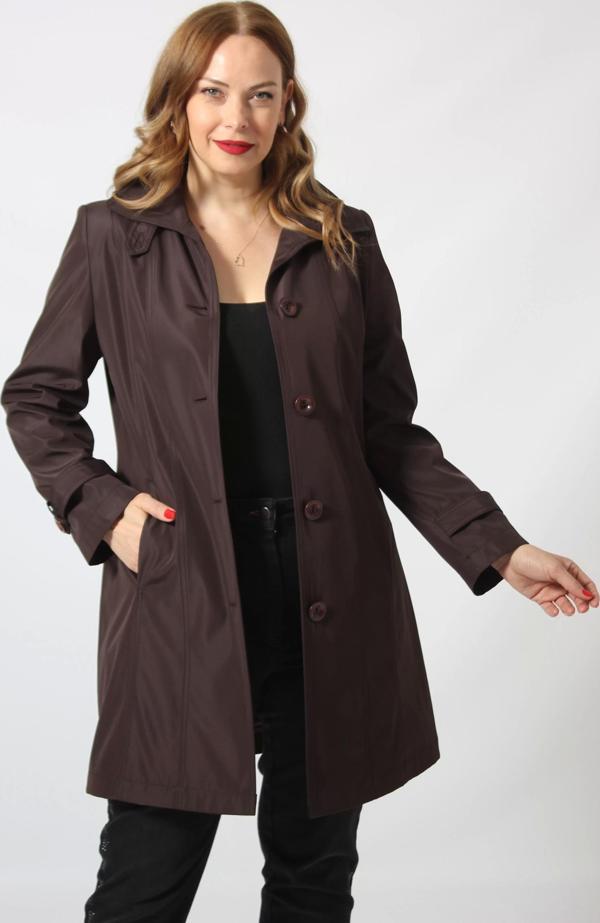 1671 KOLU DÜĞME DETAYLI UZUN KAPİŞONLU TAŞ BÜYÜK BEDEN KADIN CEKET - Image 1