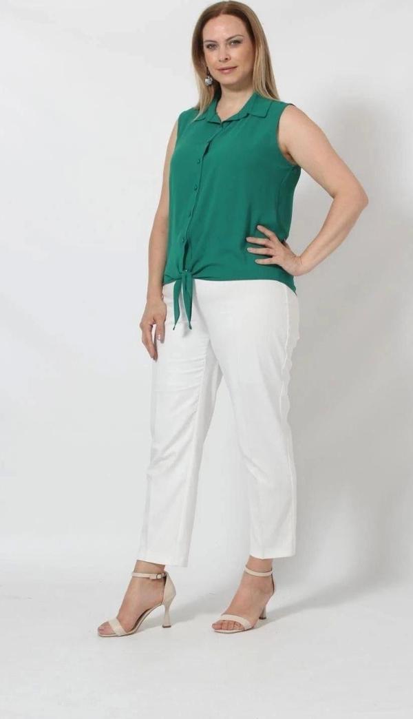 3253 Kolsuz Bağlamalı Gömlek Mint Yeşili - Image 1