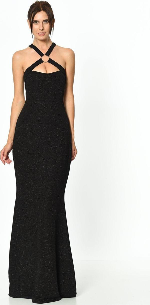 Sense Halka Detayli Abiye Elbise | Elb14716 Siyah - Image 1