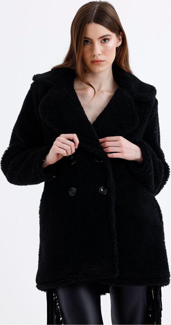 Sense Astarlı Kruvaze  Kaban | Kbn32383 Siyah - Image 1