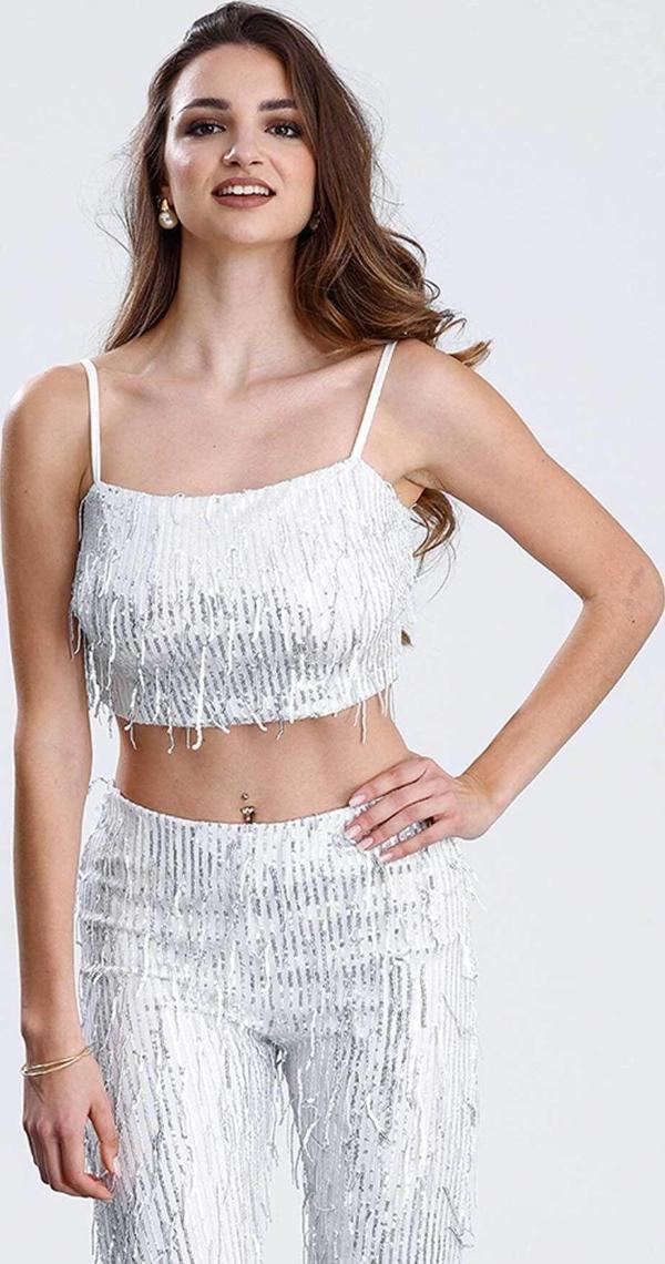 Sense Astarlı Pul Payet Abiye Büstiyer | Bsut36053 Gumus - Image 1