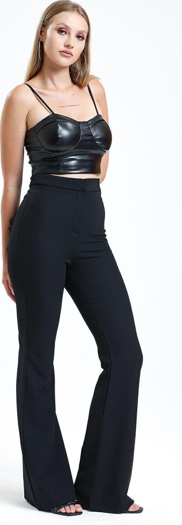 Sense İspanyol Paça Hürrem Pantolon | Pnt35010 Siyah - Image 1