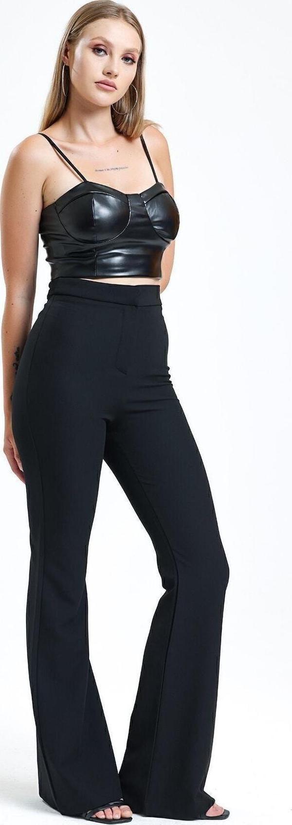 Sense İspanyol Paça Hürrem Pantolon | Pnt35010 Siyah - Image 1