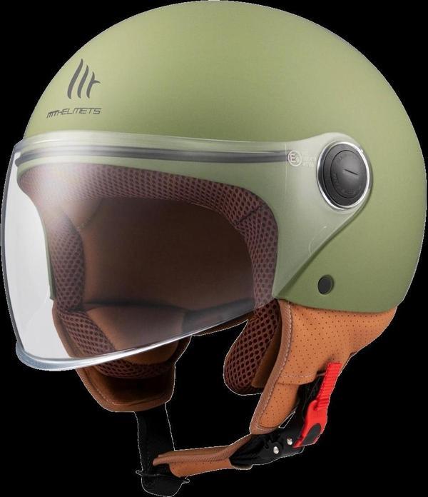Kask Mt Helmets Street S A6 Mat Yeşil Çenesiz - Image 1