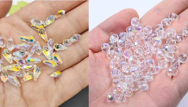 Swarovski Tip Damla ve Küre Kristal Kolye Ucu 193 Adet - Image 1