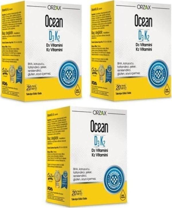 Ocean Vitamin D3k2 Damla 20 Ml 3'lü Paket  - Image 1