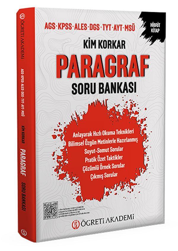 Öğreti KPSS MEB-AGS ALES DGS TYT AYT MSÜ Kim Korkar Paragraf Soru Bankası Çözümlü Öğreti Akademi - Pegem Akademi Yayıncılık - Image 1