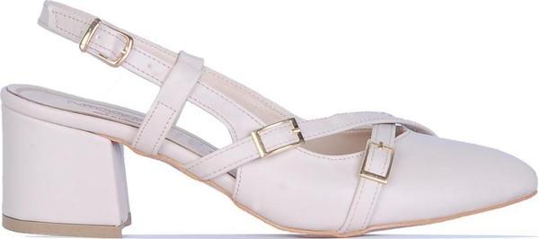 Ayakcenter By11 Ayışığı Krem Cilt 6Cm Kadın Topuklu Ayakkabı - Image 1