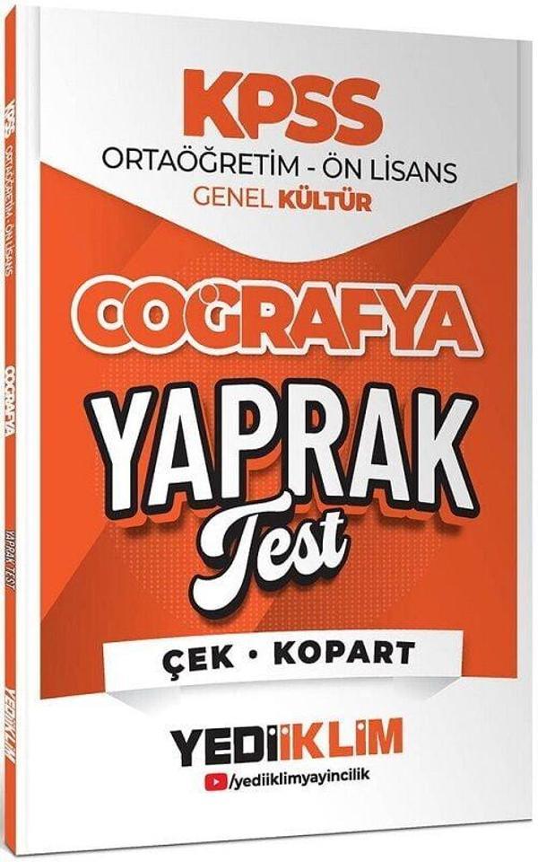 Yediiklim 2026 KPSS Lise Ortaöğretim Ön Lisans Coğrafya Yaprak Test Yediiklim Yayınları - Yediiklim Yayınları - Image 1