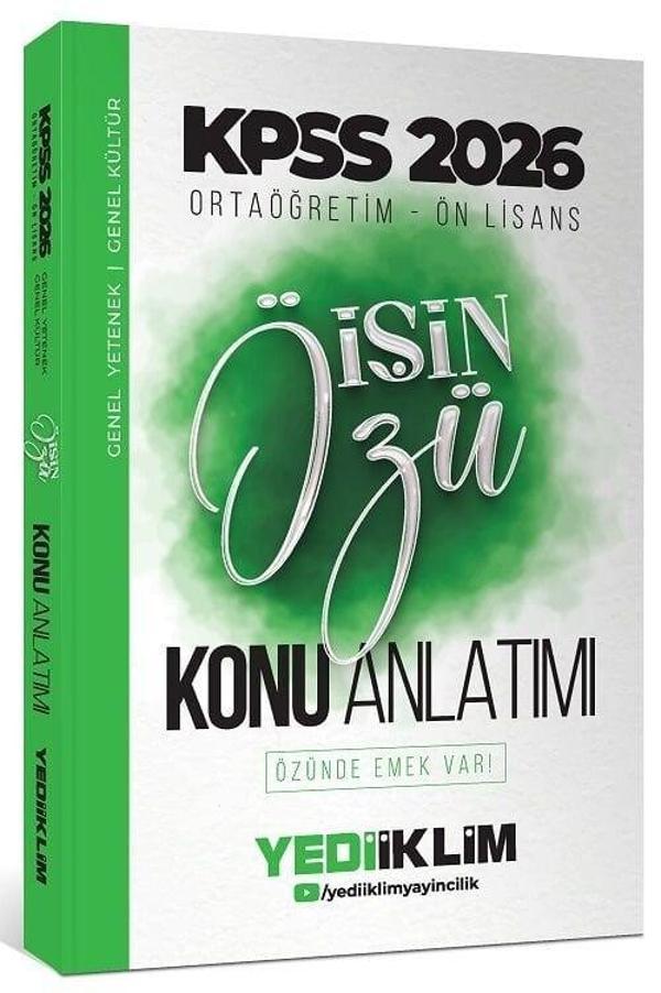 Yediiklim 2026 KPSS Lise Ortaöğretim Ön Lisans İşin Özü Konu Anlatımlı Tek Kitap Yediiklim Yayınları - Yediiklim Yayınları - Image 1