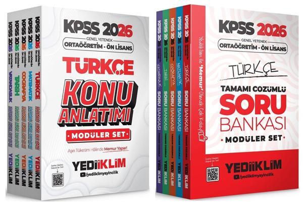 Yediiklim 2026 KPSS Lise Ortaöğretim Ön Lisans Konu + Soru Bankası Modüler 2 li Set Yediiklim Yayınları - Yediiklim Yayınları - Image 1