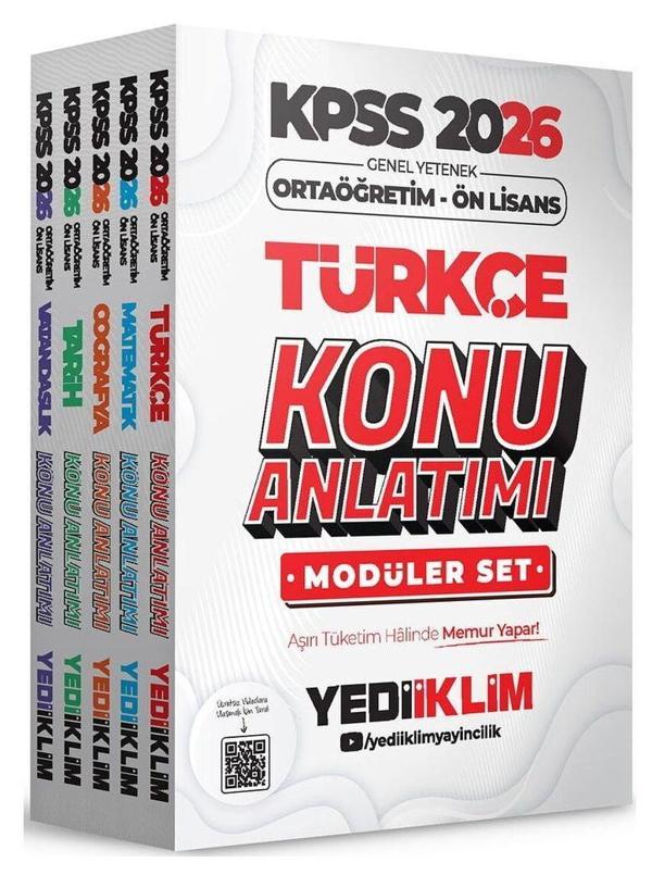 Yediiklim 2026 KPSS Lise Ortaöğretim Ön Lisans Konu Anlatımlı Modüler Set Yediiklim Yayınları - Yediiklim Yayınları - Image 1