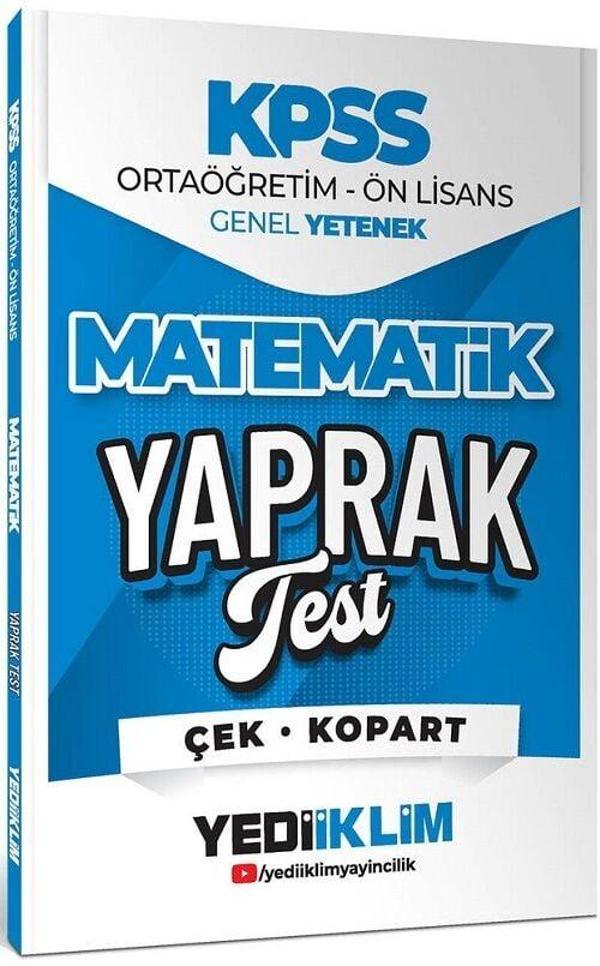 Yediiklim 2026 KPSS Lise Ortaöğretim Ön Lisans Matematik Yaprak Test Yediiklim Yayınları - Yediiklim Yayınları - Image 1