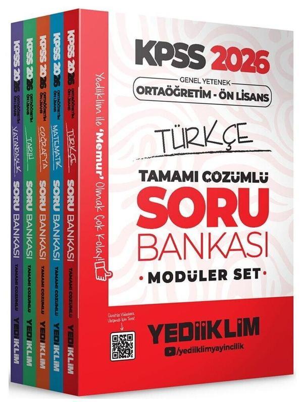 Yediiklim 2026 KPSS Lise Ortaöğretim Ön Lisans Soru Bankası Çözümlü Modüler Set Yediiklim Yayınları - Yediiklim Yayınları - Image 1