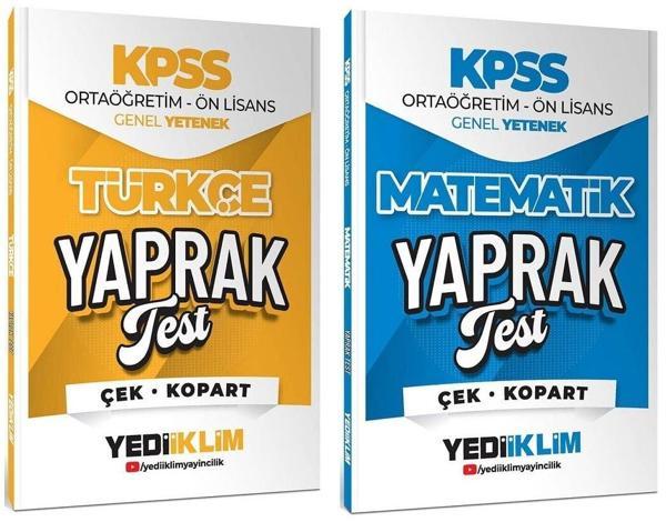 Yediiklim 2026 KPSS Lise Ortaöğretim Ön Lisans Türkçe + Matematik Yaprak Test 2 li Set Yediiklim Yayınları - Yediiklim Yayınları - Image 1