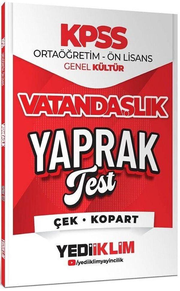 Yediiklim 2026 KPSS Lise Ortaöğretim Ön Lisans Vatandaşlık Yaprak Test Yediiklim Yayınları - Yediiklim Yayınları - Image 1