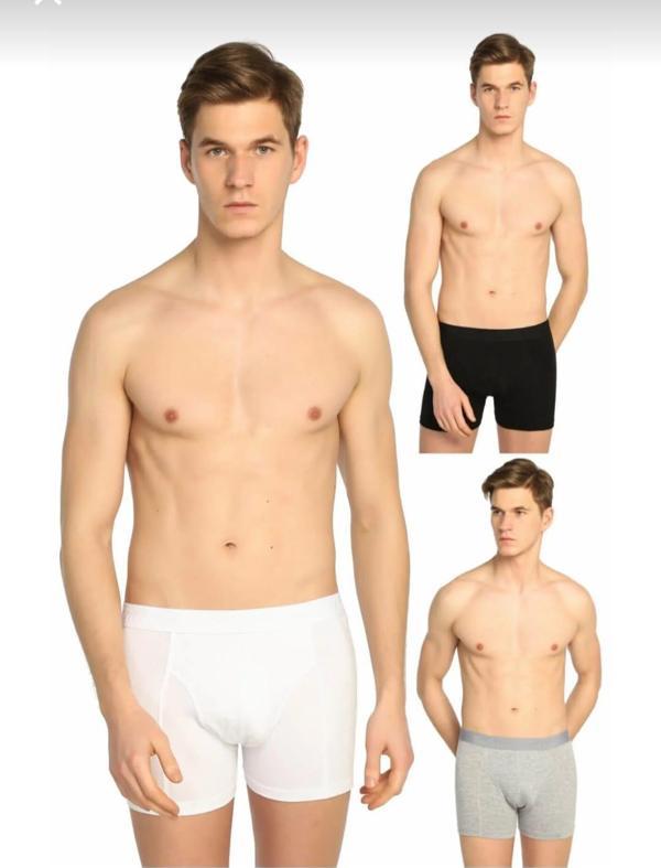 TUTKU 0114 ERKEK LİKRALI KARIŞIK RENKLİ BOXER ŞORT 3 ADET - Image 1