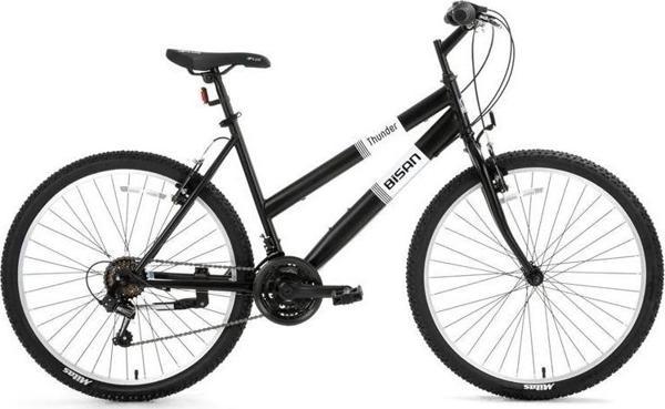 BİSAN THUNDER KADIN DAĞ BİSİKLETİ 47CM V 26 JANT 18 VİTES MAT SİYAH BEYAZ - Image 1