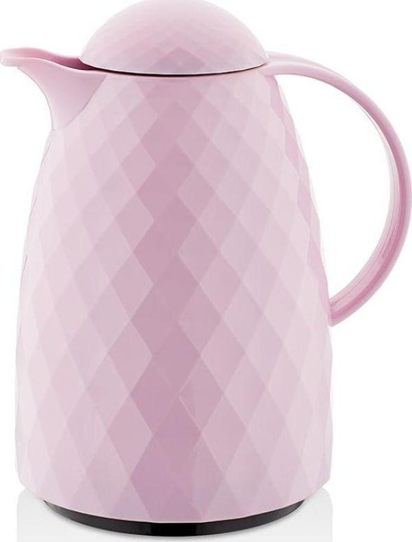 1 Lt Isı Yalıtımlı Çay ve Soğuk Su Termosu Soft Pembe (12 Saat Sıcak Tutar& İçi Camdır) - Image 1