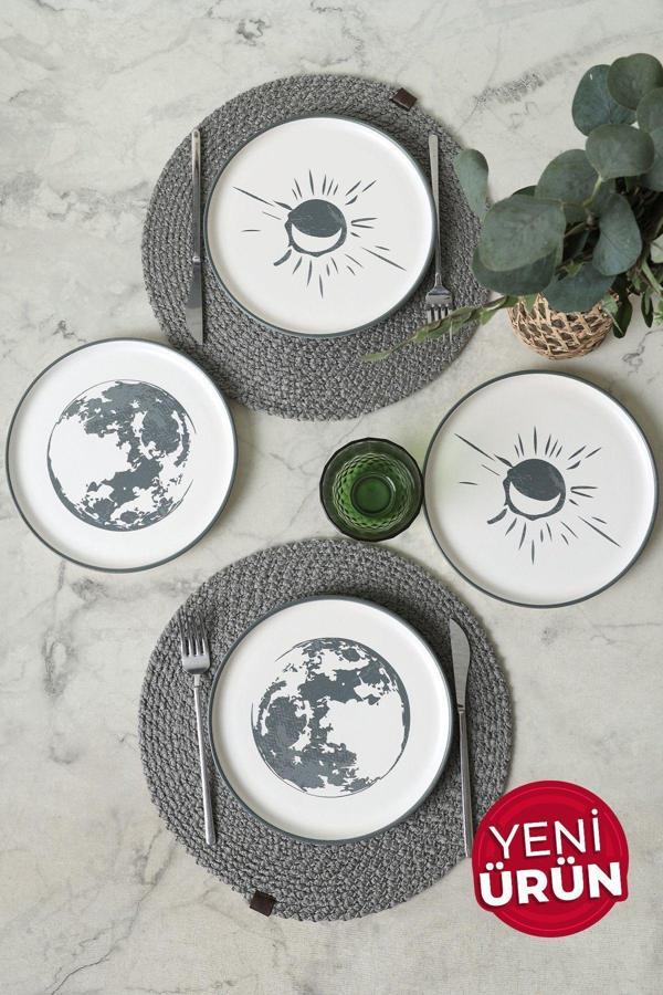 Keramika Black Shadow Nordic Pasta Tabağı 22 Cm 4 Adet 22981-82 - Image 1