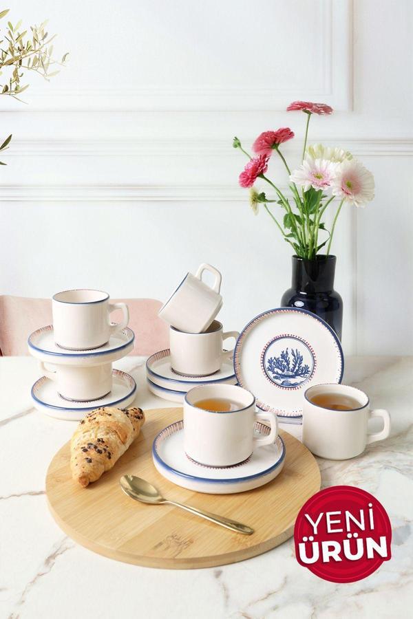 Keramika Marine Wonders Stackable Çay Takımı 12 Parça 6 Kişilik 22741-22905 - Image 1