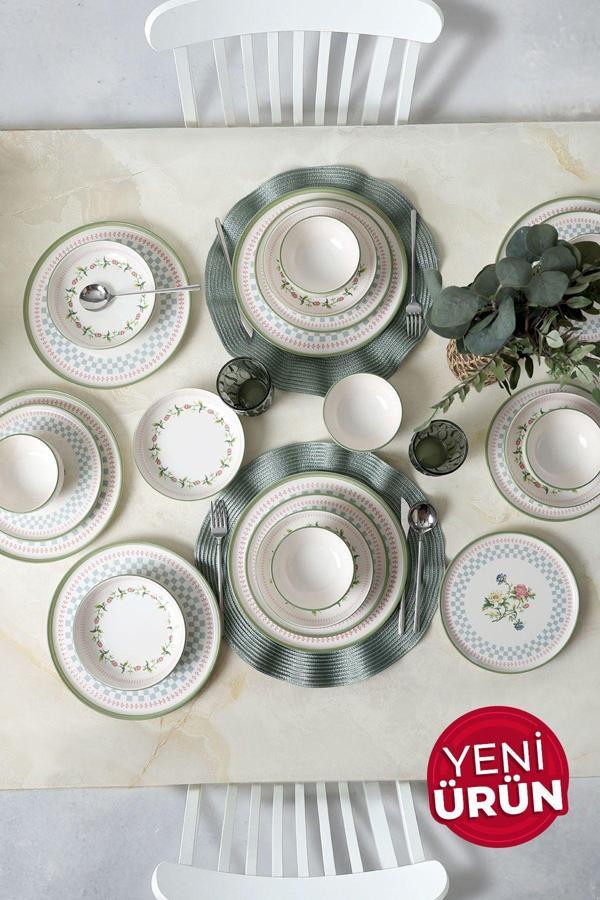 Keramika Rose Line Yemek Takımı 24 Parça 6 Kişilik 22909-10-11 - Image 1