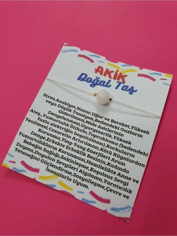Sertifikalı Akik Doğal Taş Ayarlamalı Bileklik Orijinal Doğal Taş - Image 1