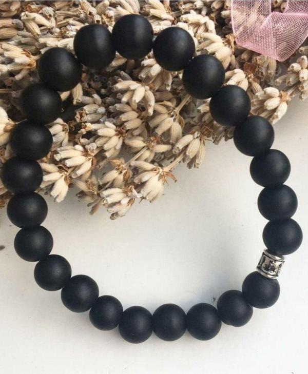 Sertifikalı Orijinal Doğal Taş Mat Oniks Taşı Bileklik - Image 1