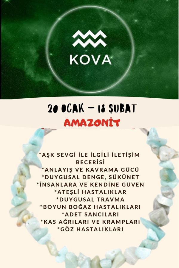 Sertifikalı Burç Taşı Kova Burcu Amazonit Taşı Bileklik - Image 1