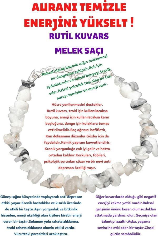 Sertifikalı Doğal Taş Rutil Kuvars (MELEK SAÇI) Bileklik Aaa Kalite - Image 1