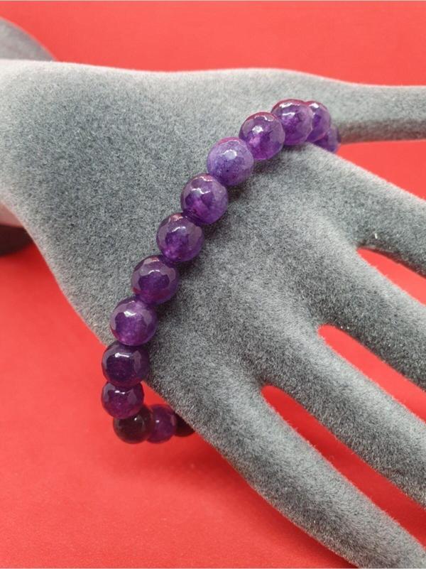 Sertifikalı Ametist Doğal Taş Bileklik 8 Mm - Image 1