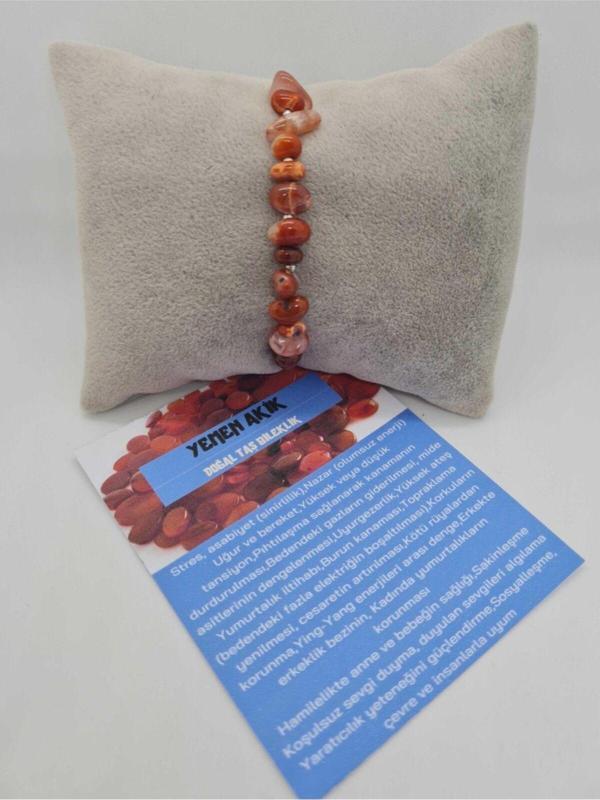 Sertifikalı Doğal Yemen Akik Taşı Bileklik Doğal Taş - Image 1