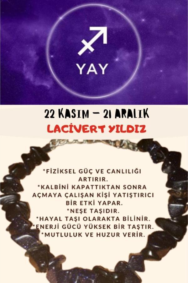 Sertifikalı Burç Taşı Yay Burcu Yıldız Taşı Bileklik - Image 1