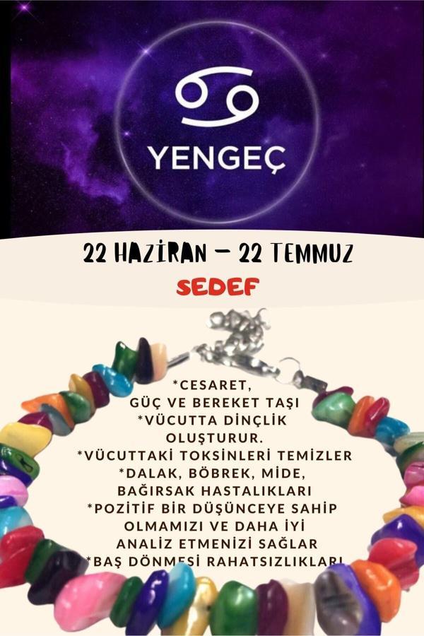 Sertifikalı Burç Taşı Yengeç Burcu Sedef Taşı Bileklik - Image 1