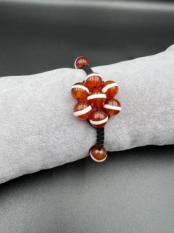 Sertifikalı Dantelli Akik Doğal Taş Bileklik Asansörlü Kilit Sistemi Aaa Kalite El Yapımı Bileklik - Image 1