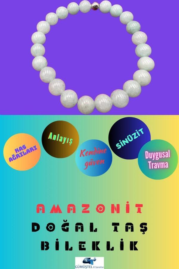 Sertifikalı Amazonit Doğal Taş Bileklik 8 Mm Sürpriz - Image 1