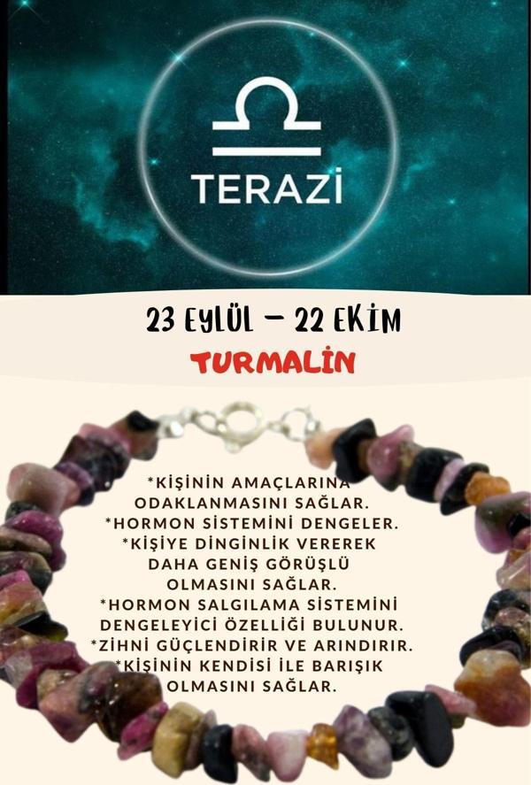 Sertifikalı Burç Taşı Terazi Burcu Turmalin Taşı Bileklik - Image 1