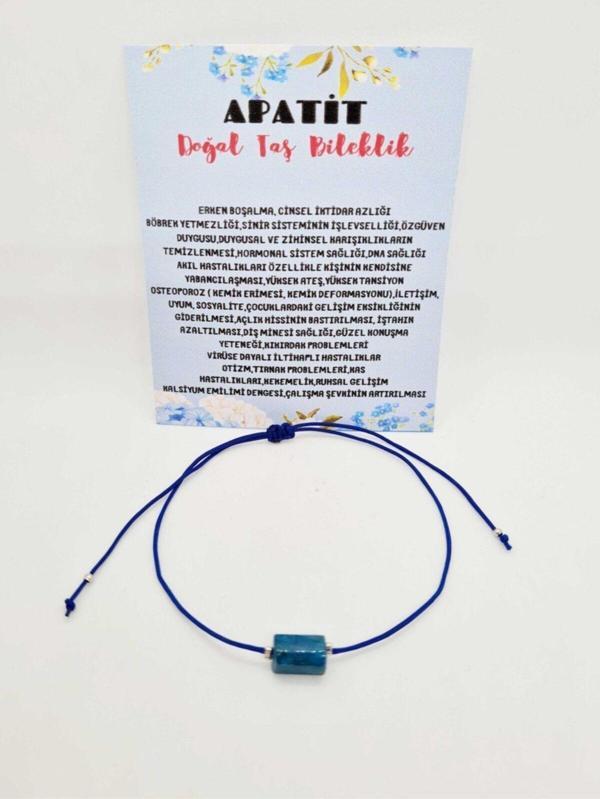 Sertifikalı Apatit Doğal Taş Bileklik Aaa Kalite - Image 1