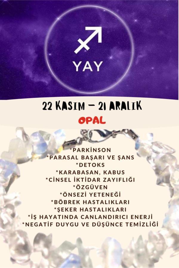 Sertifikalı Burç Taşı Yay Burcu Opal Taşı Bileklik - Image 1